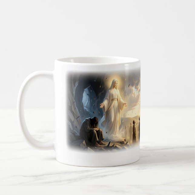 Lass es sein Friedlicher Gebets-Kunstbecher Kaffeetasse (Links)