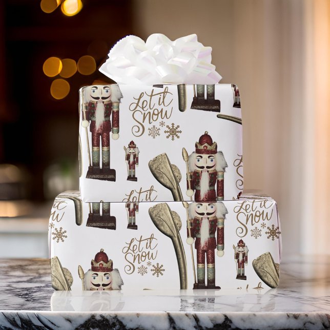 Lass es Snow Nutcracker Soldier Geschenkpapier (Von Creator hochgeladen)