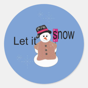 Lass es Snowman Classic Round Sticker schneien
