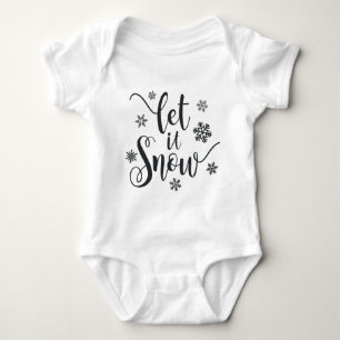 Lass es Weihnachtskalligrafie schnee Baby Bodysu Baby Strampler