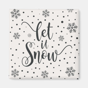 Lass es Weihnachtskalligrafie schnee   Magnet