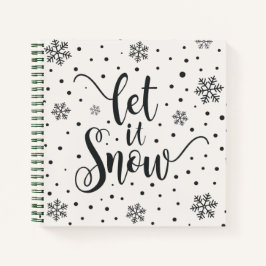 Lass es Weihnachtskalligrafie schnee | Notebook Notizbuch