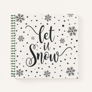 Lass es Weihnachtskalligrafie schnee   Notebook Notizbuch