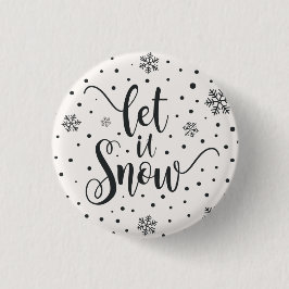 Lass es Weihnachtskalligrafie schnee | Schaltfläch Button
