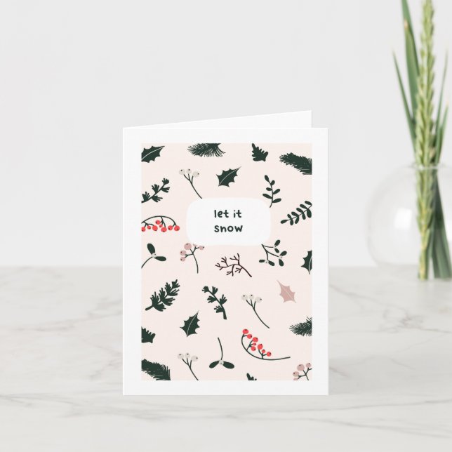 Lass es Weihnachtskarte für den Schnee Karte (Vorderseite)