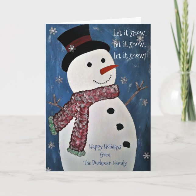 Lass es Weihnachtskarte schneien Feiertagskarte (Vorderseite)