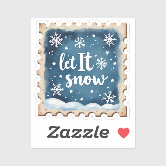 Lass es Winter-Briefmarke schnee. Aufkleber (Blatt)