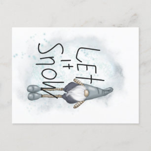 Lass es Winter Gnome schneien Feiertagspostkarte