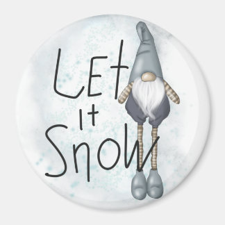 Lass es Winter Gnome schneien Magnet