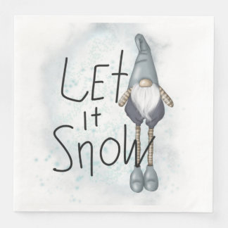 Lass es Winter Gnome schneien Serviette