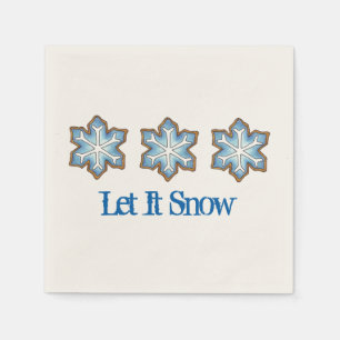 Lass es Winter schneeflattern Weihnachten Hanukkah Serviette