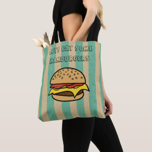 Lass essen einige Hamburger Coole Retro Art Stripe