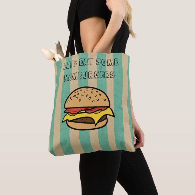 Lass essen einige Hamburger Coole Retro Art Stripe (Von Nahem)