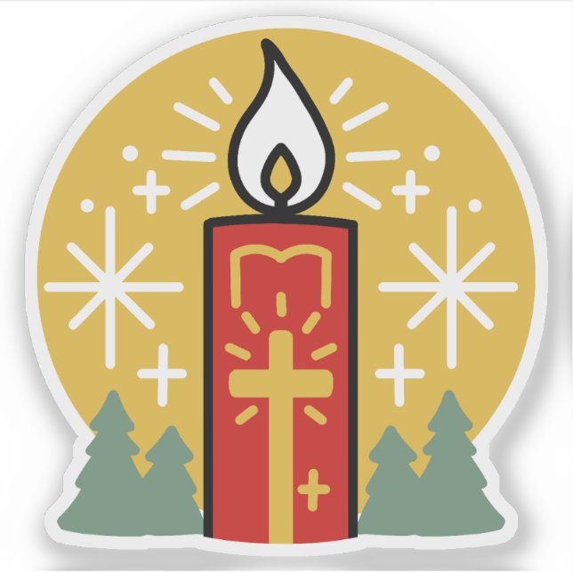 Lass Faith Be Your Brightest Star Candle Art Aufkleber (Vorderseite)