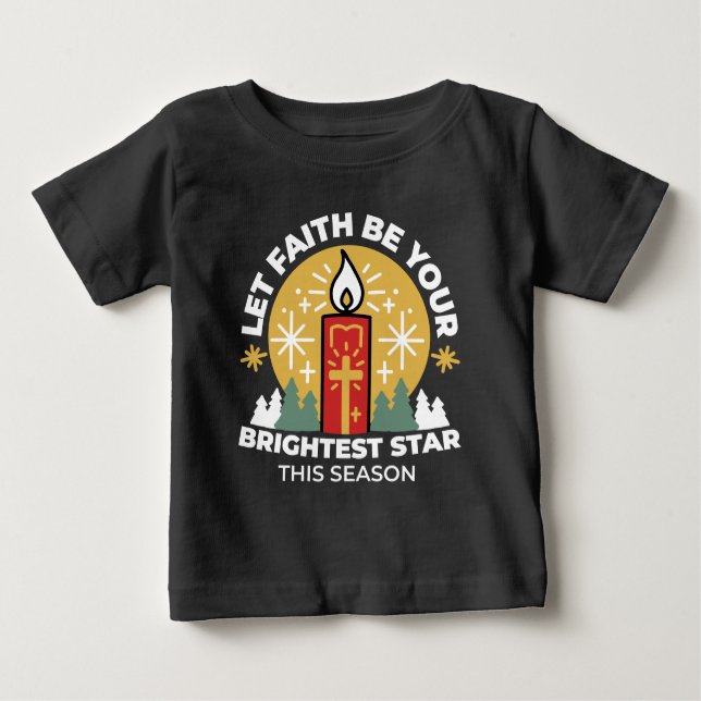 Lass Faith Be Your Brightest Star Candle Art Baby T-shirt (Vorderseite)