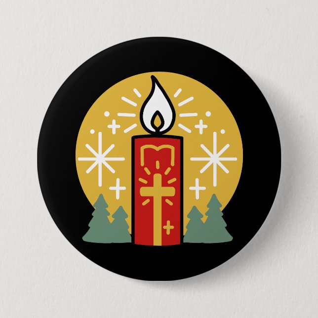 Lass Faith Be Your Brightest Star Candle Art Button (Vorderseite)