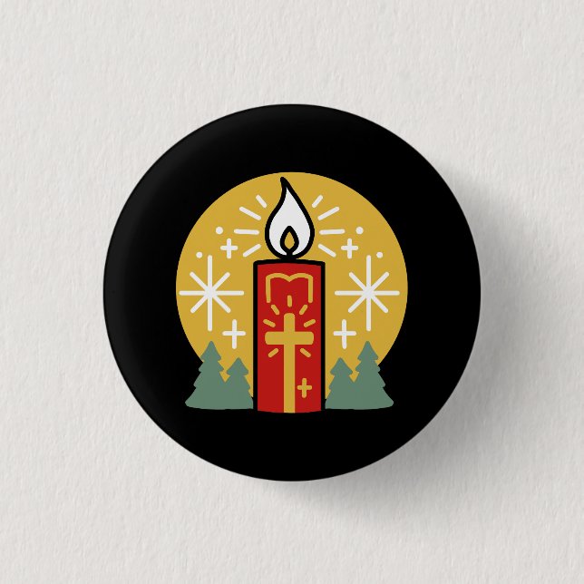 Lass Faith Be Your Brightest Star Candle Art Button (Vorderseite)