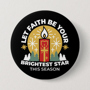 Lass Faith Be Your Brightest Star Candle Art Button
