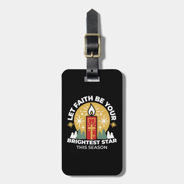 Lass Faith Be Your Brightest Star Candle Art Gepäckanhänger (Vorderseite vertikal)
