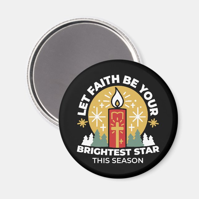 Lass Faith Be Your Brightest Star Candle Art Magnet (Vorderseite/Rückseite)