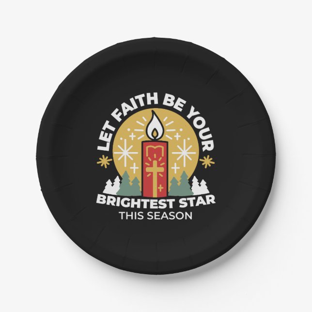 Lass Faith Be Your Brightest Star Candle Art Pappteller (Vorderseite)