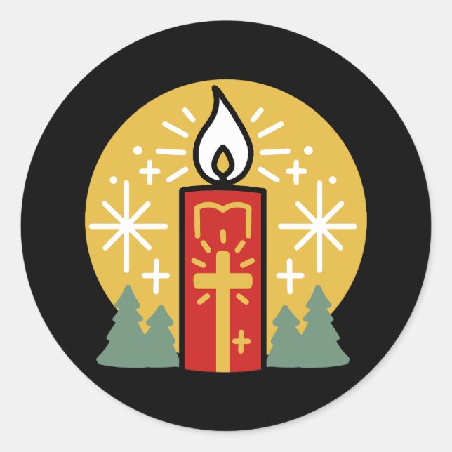 Lass Faith Be Your Brightest Star Candle Art Runder Aufkleber (Vorderseite)