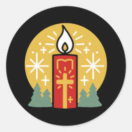 Lass Faith Be Your Brightest Star Candle Art Runder Aufkleber