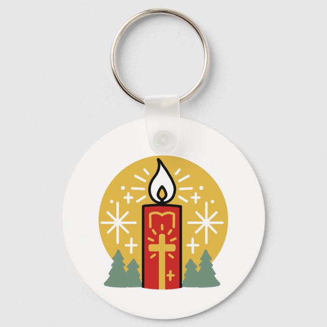 Lass Faith Be Your Brightest Star Candle Art Schlüsselanhänger (Vorderseite)