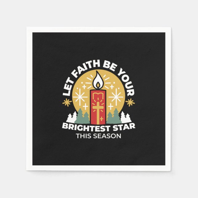 Lass Faith Be Your Brightest Star Candle Art Serviette (Vorderseite)