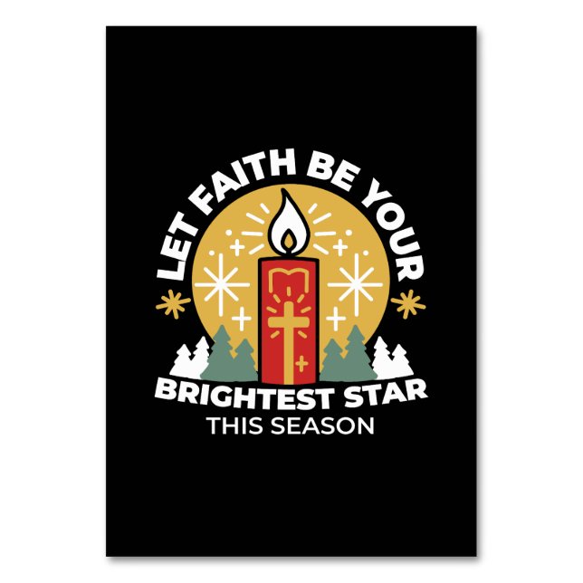 Lass Faith Be Your Brightest Star Candle Art Tischnummer (Vorderseite)