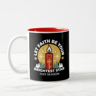 Lass Faith Be Your Brightest Star Candle Art Zweifarbige Tasse