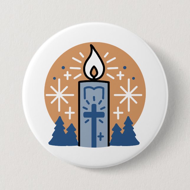Lass Faith Shine Bright: Winterthema Button (Vorderseite)