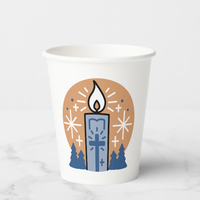 Lass Faith Shine Bright: Winterthema Pappbecher (Vorderseite)