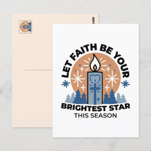Lass Faith Shine Bright: Winterthema Postkarte