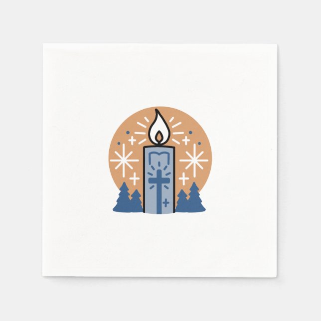 Lass Faith Shine Bright: Winterthema Serviette (Vorderseite)