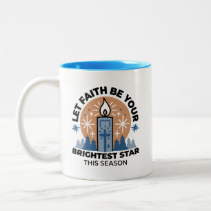 Lass Faith Shine Bright: Winterthema Zweifarbige Tasse
