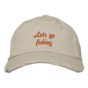 lass fischen gehen bestickte baseballkappe