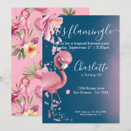 Lass Flamingle Tropical Pink Flamingo Geburtstag Einladung