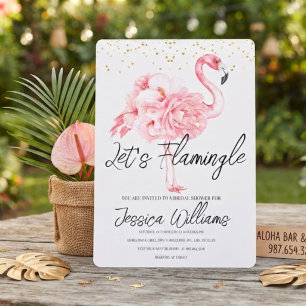 Lass' Flamingle! Tropisches Brautparty Einladung