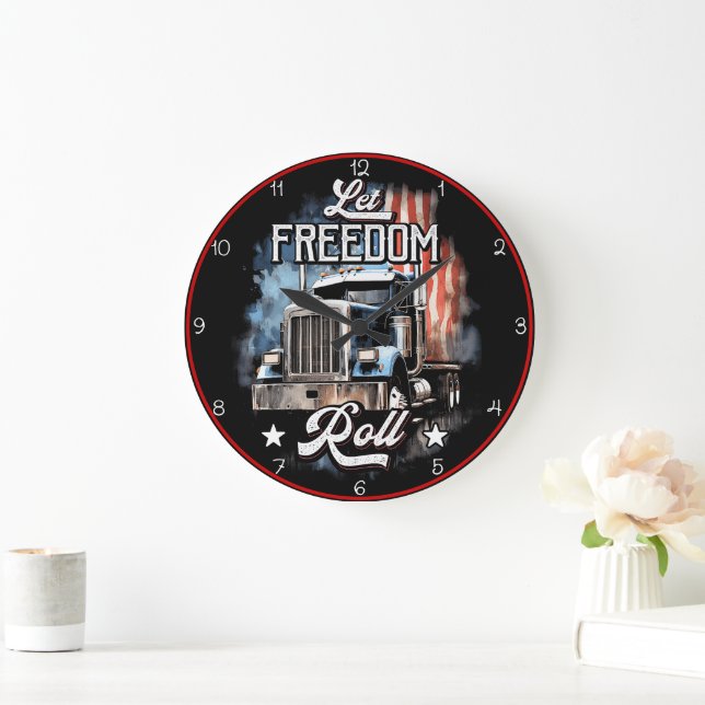 Lass Freedom Roll: Trucking America Große Wanduhr (Zuhause)