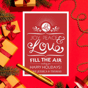 Lass Freude, Frieden und Liebe - Happy Holiday! Feiertagskarte