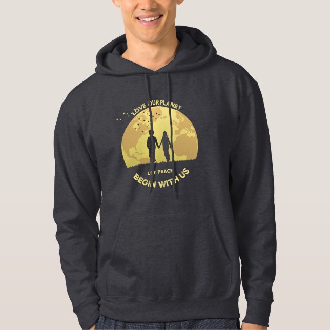Lass Frieden beginnt mit uns | Männerhoodie Hoodie (Vorderseite)
