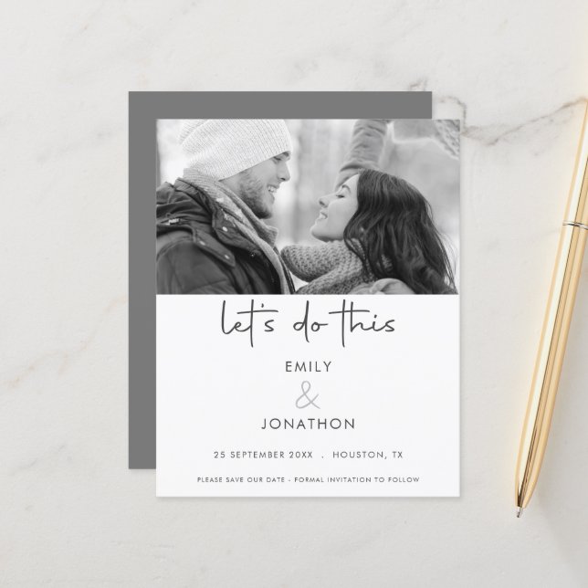 Lass Führen Sie dieses Foto monochrom Save the Dat (Vorderseite/Rückseite Beispiel)