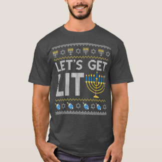 Lass Get Lit Chanukah jüdischer Jude Dreidel Hannu T-Shirt
