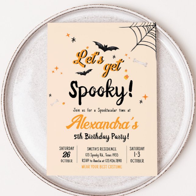 Lass Get Spooky Fun Halloween Party Einladung (Fun Lets Get Spooky Halloween Birthday Party Invitation)