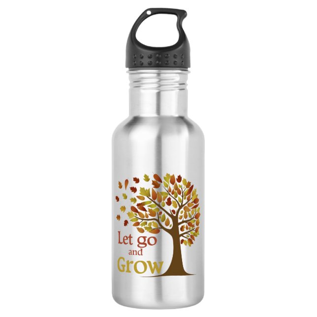 Lass Go and Grow Tree Edelstahlflasche (Vorderseite)