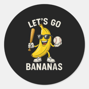 Lass Go Banana Retro Boys Kinder Jungen Junge Runder Aufkleber
