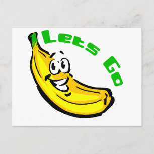 Lass Go Bananen Postkarte