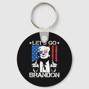 Lass Go Brandon Trump Middle Finger Flag Schlüsselanhänger