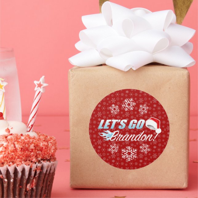 Lass Go Brandon Weihnachtslabel Runder Aufkleber (Party)
